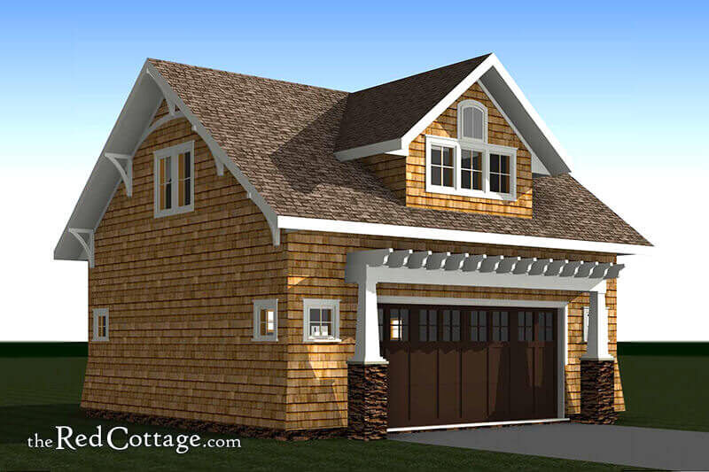 Craftsman Carriage House Plan with Vaulted Second Floor